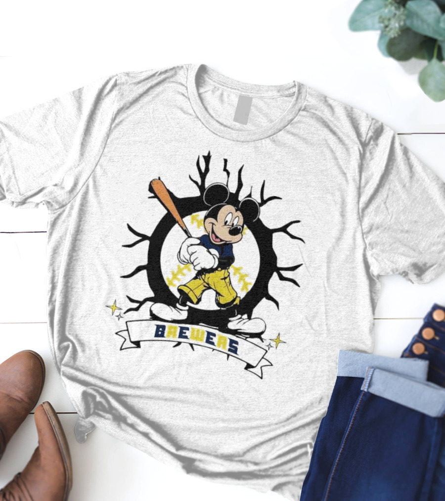 Milwaukee Brewers Baseball Mickey Mouse Brewers T-Shirt