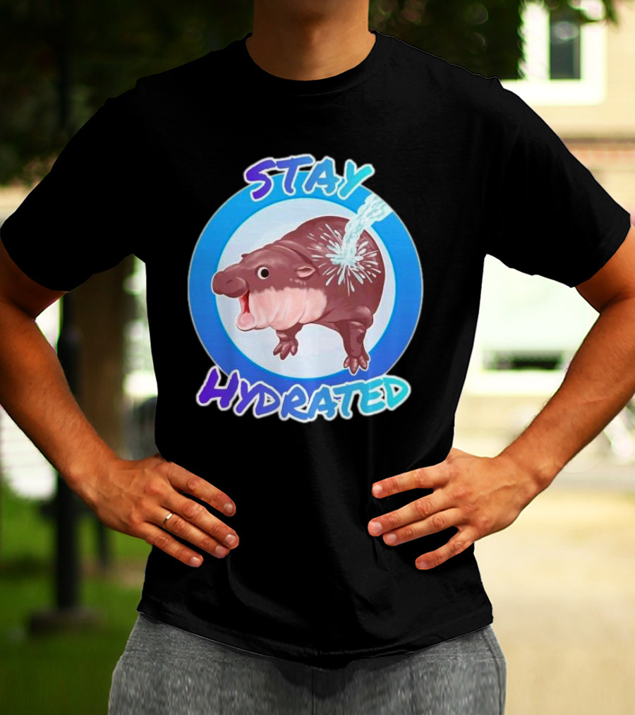 Stay Hydrated Baby Hippo Moo Deng T-Shirt