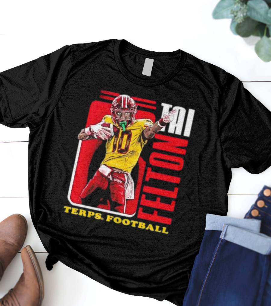 Tai Felton Terps Football Maryland Terrapins Retro 90s T-Shirt