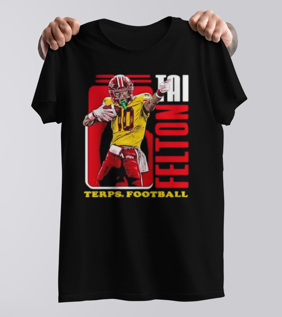 Tai Felton Terps Football Maryland Terrapins Retro 90s T-Shirt