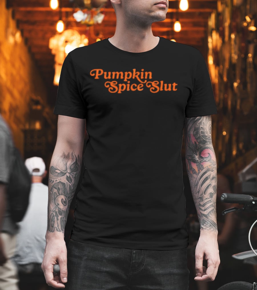 Pumpkin Spice Slut Retro Font Fall Humor T-Shirt