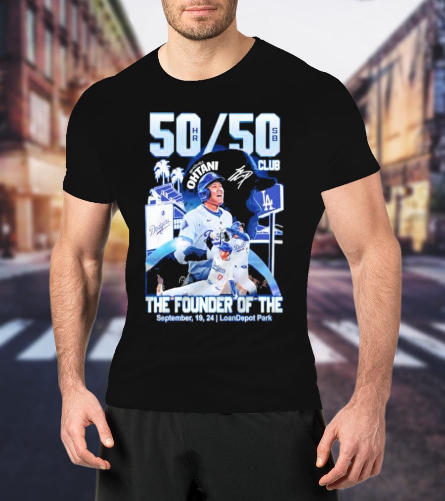50 HR/50 SB Club Shohei Ohtani The Founder Of The September 19 24 LoanDepot Park T-Shirt