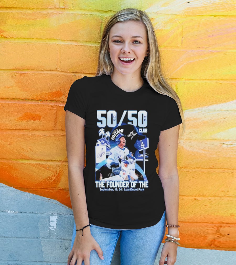 50 HR/50 SB Club Shohei Ohtani The Founder Of The September 19 24 LoanDepot Park T-Shirt