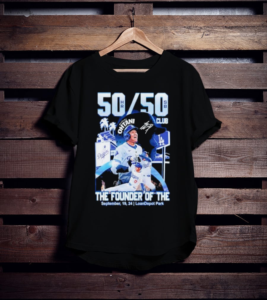 50 HR/50 SB Club Shohei Ohtani The Founder Of The September 19 24 LoanDepot Park T-Shirt