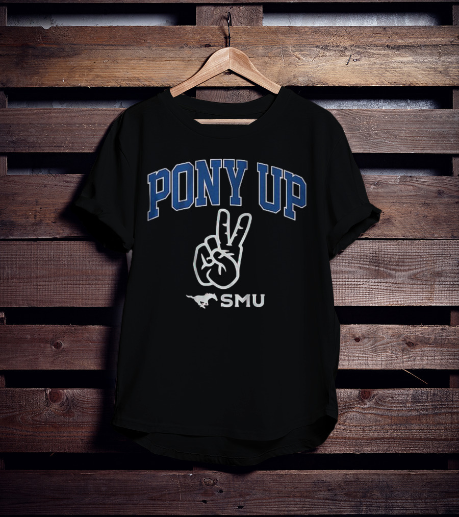 PONY UP SMU Peace Sign Mustang T-Shirt