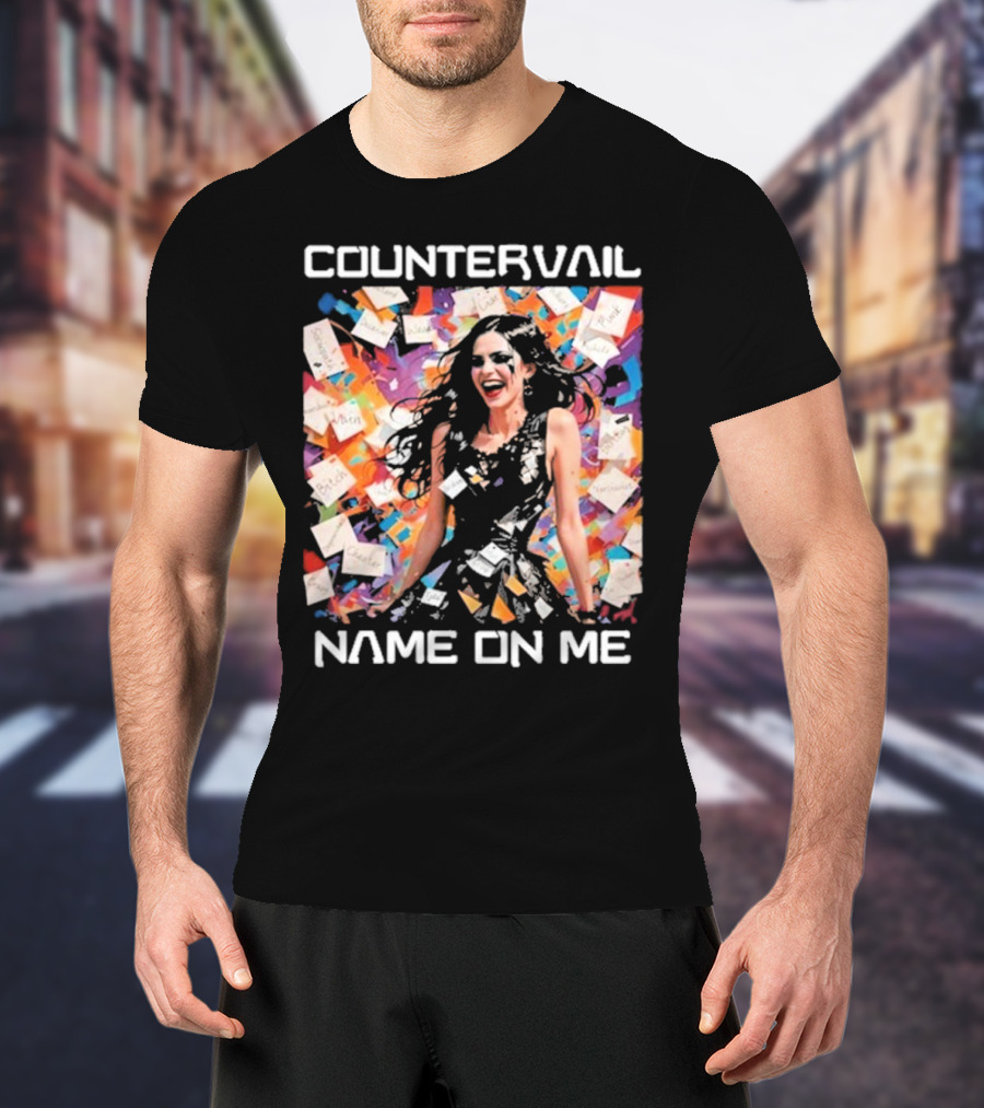 Countervail Name On Me Vibrant Collage Joyful Woman With Notes T-Shirt