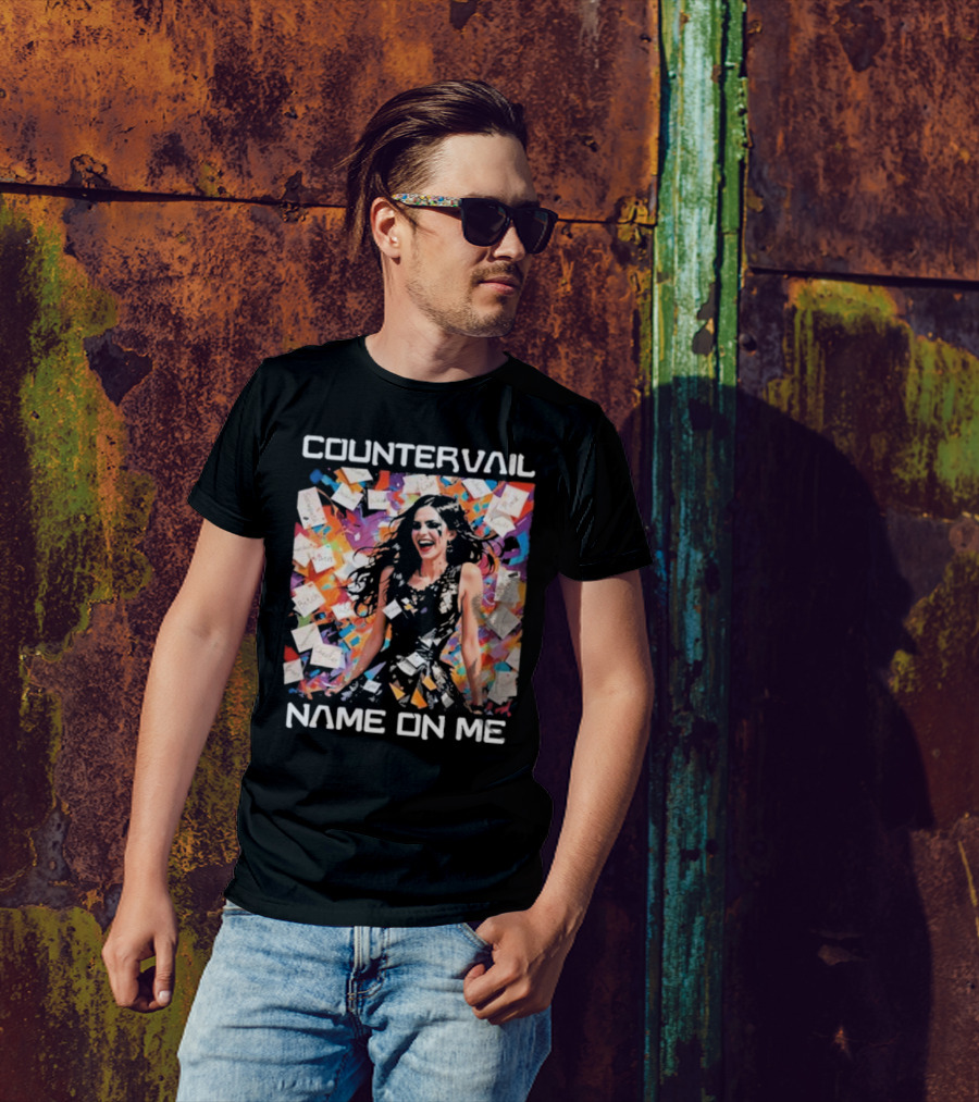 Countervail Name On Me Vibrant Collage Joyful Woman With Notes T-Shirt