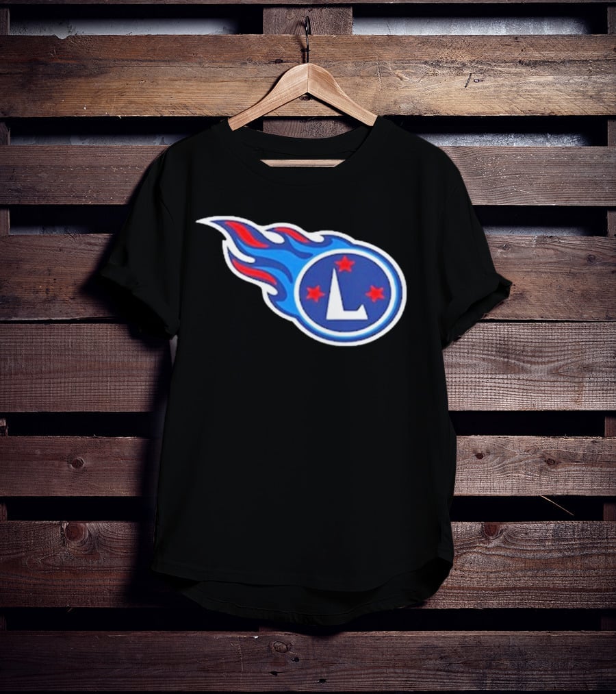 Funny Ahh Tees Tennessee Titans Fire L логотип T-Shirt