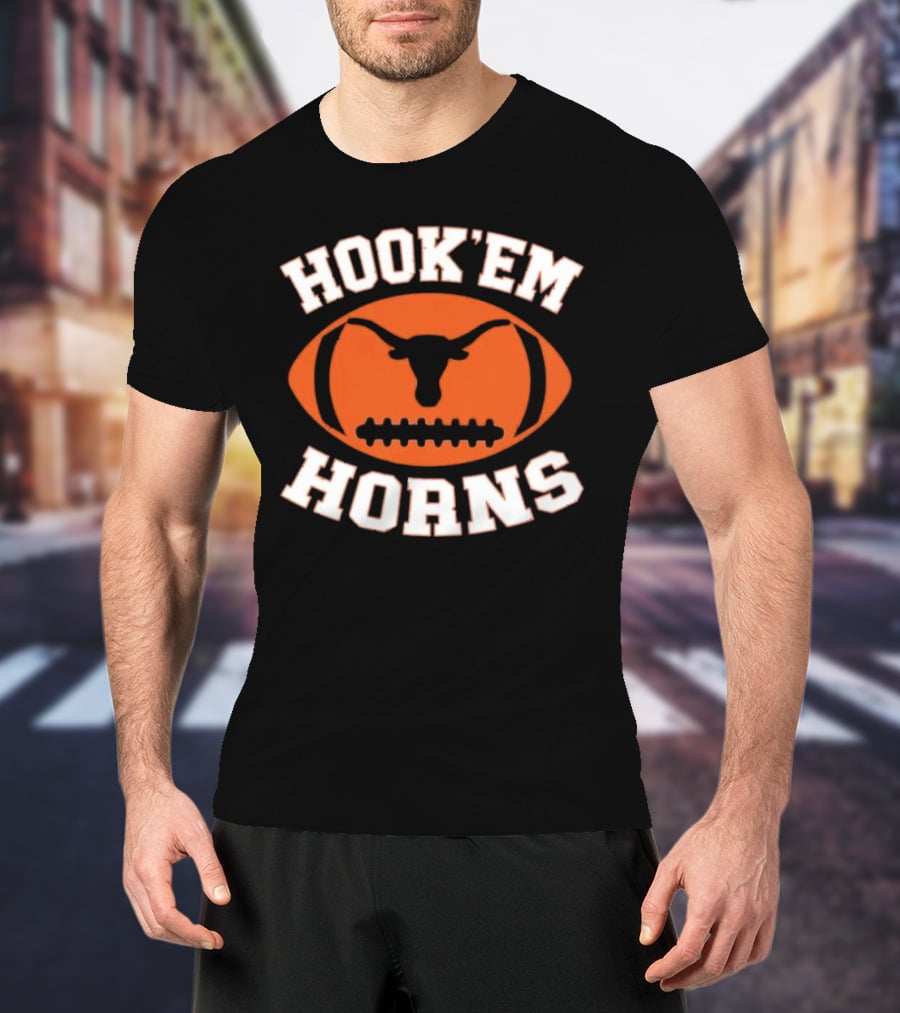 Hook’em Horns Texas Longhorns Football Team Orange T-Shirt
