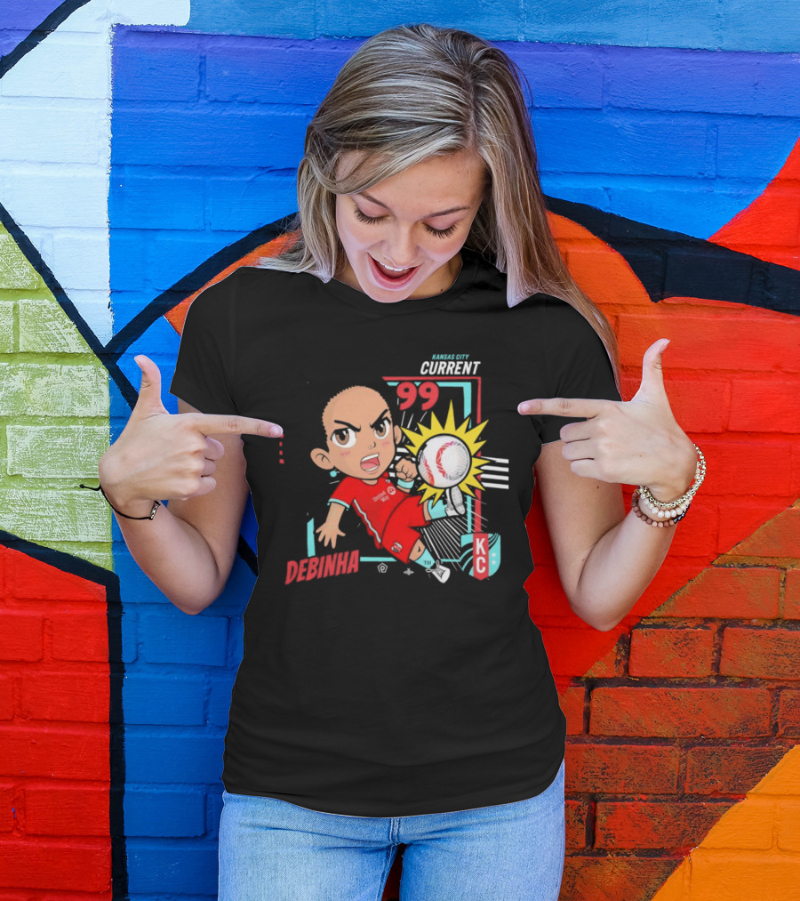 Kansas City Current Debinha 99 Chibi KC Soccer Animation T-Shirt