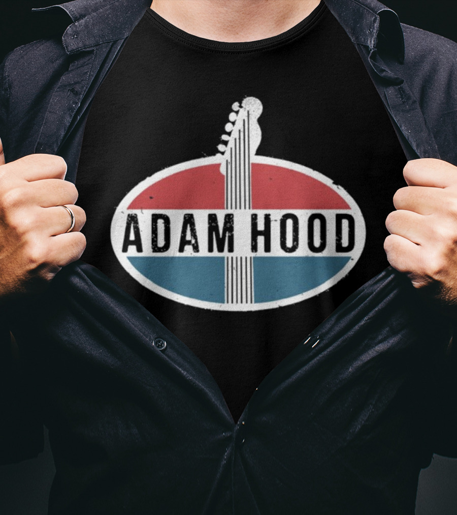 Adam Hood Vintage Guitar Headstock Oval Sign T-Shirt