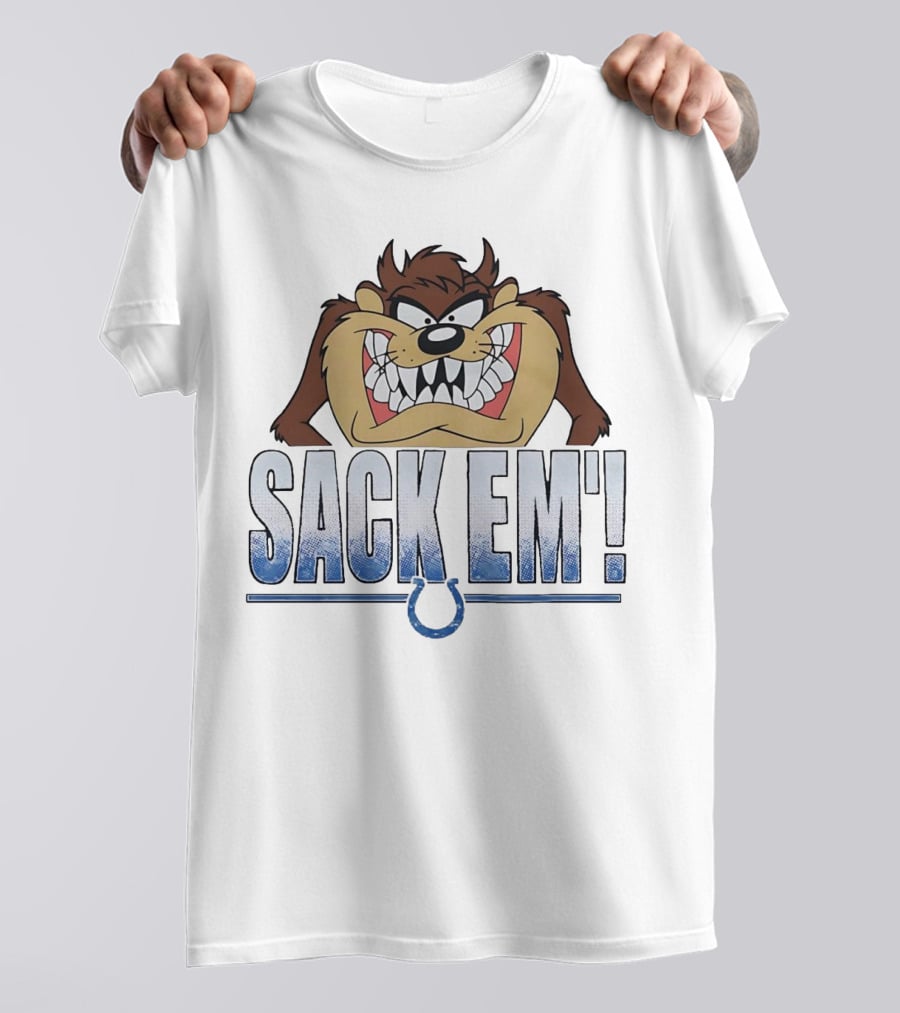 Looney Tunes Taz Sack Em Indianapolis Colts Football Fan Gear T-Shirt