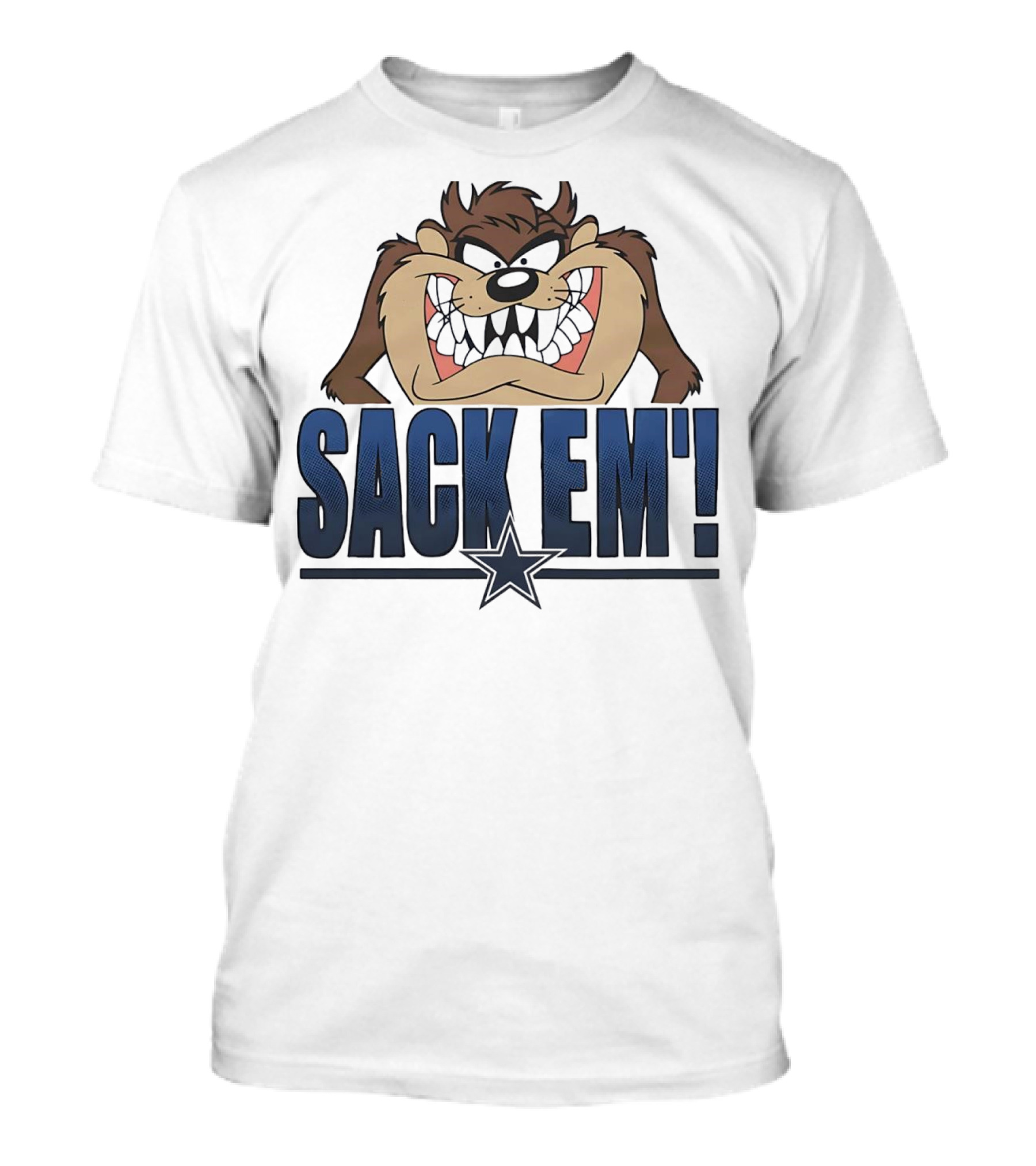 Looney Tunes Taz Sack 'Em Dallas Cowboys T-Shirt