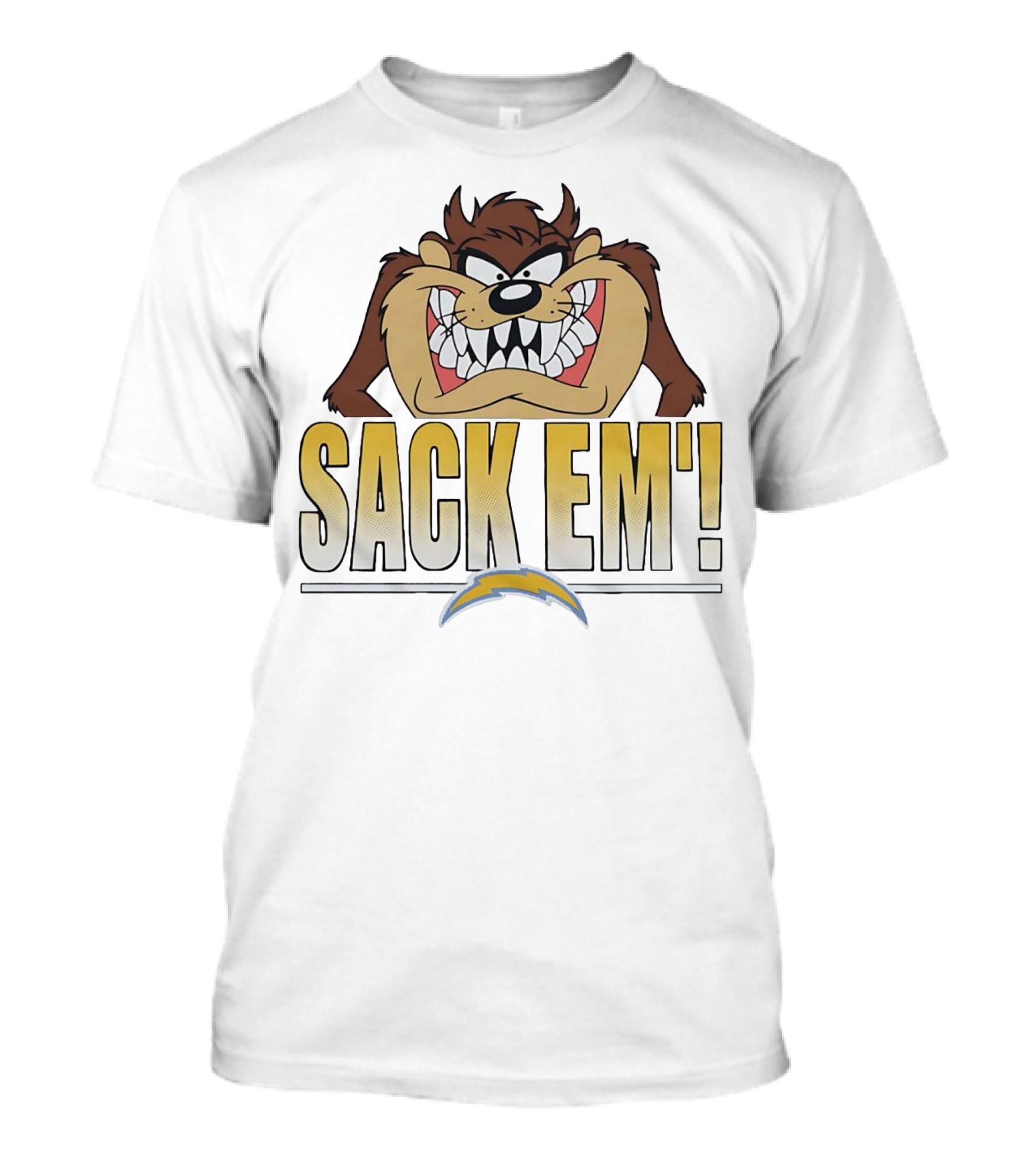 Looney Tunes Taz Sack 'Em Los Angeles Chargers T-Shirt