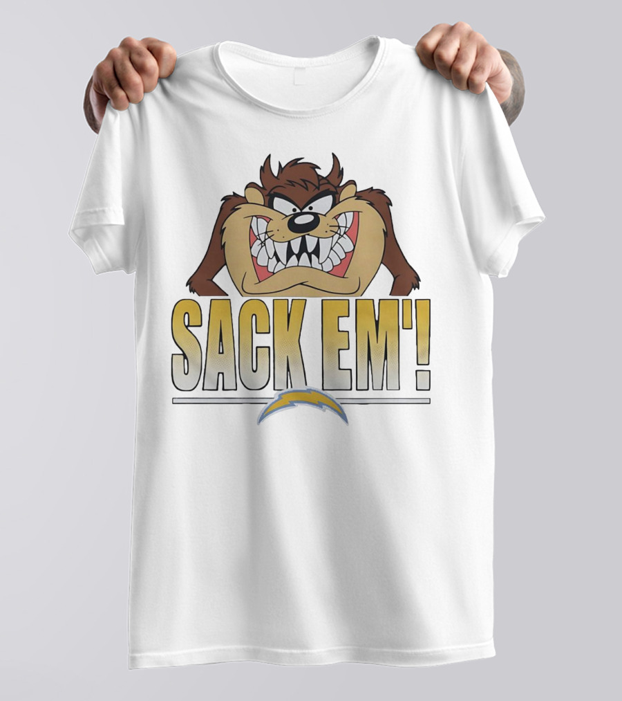 Looney Tunes Taz Sack 'Em Los Angeles Chargers T-Shirt