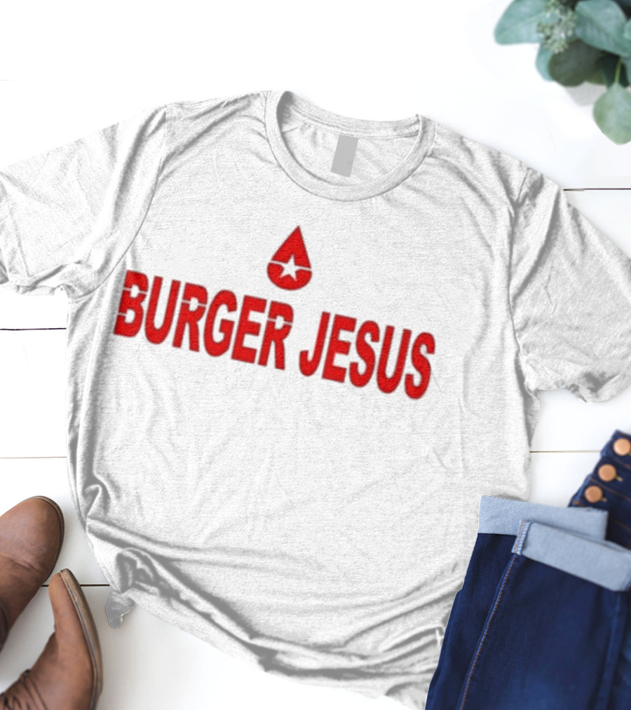 Burger Jesus Star Symbol T-Shirt