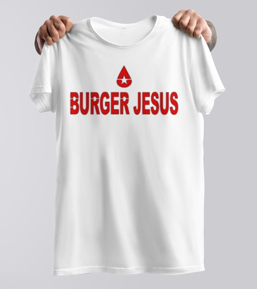 Burger Jesus Star Symbol T-Shirt