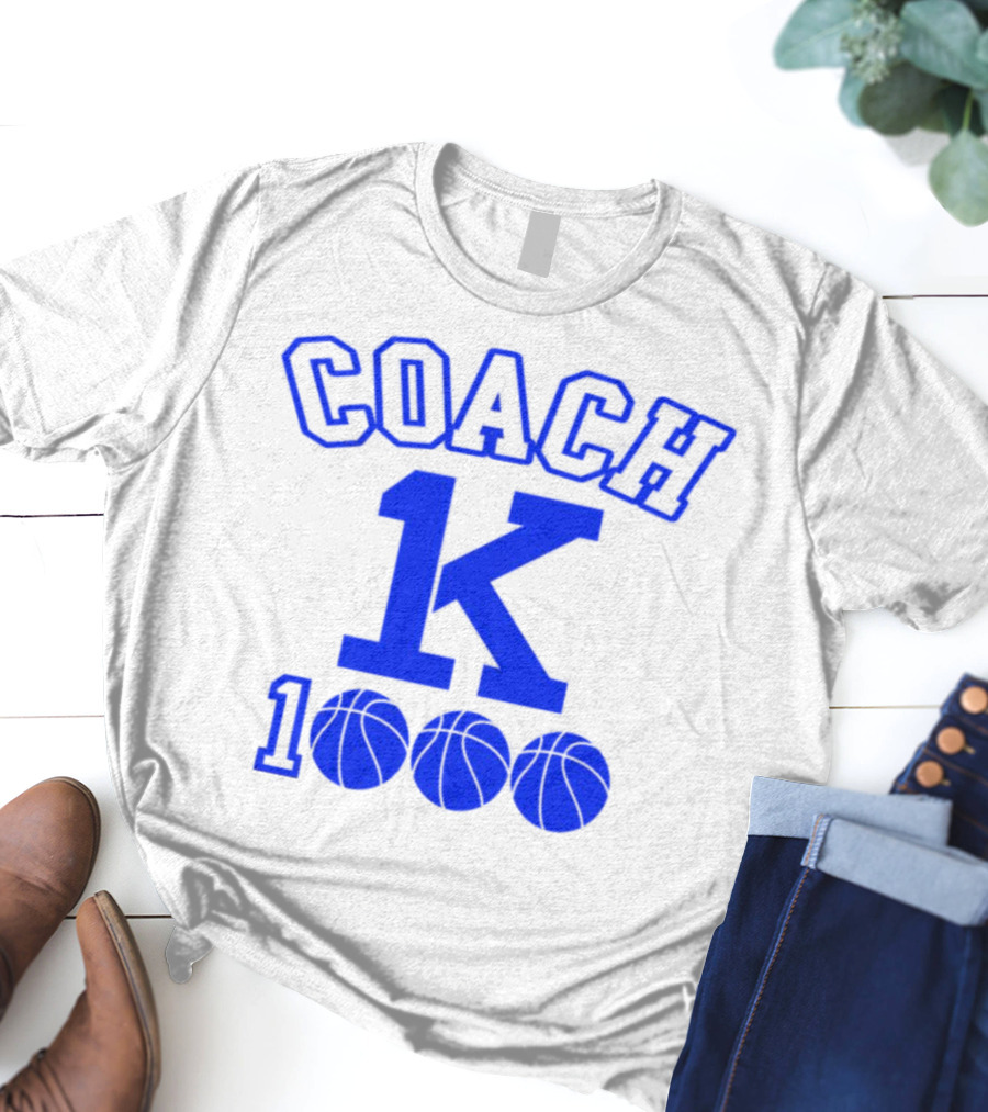 Coach K 1000 Wins Basketball Achievement T-Shirt
