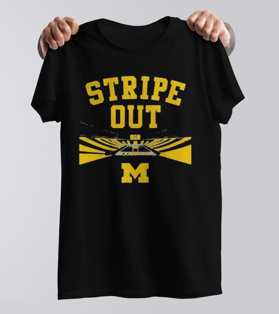 Stripe Out Big House Michigan Wolverines T-Shirt