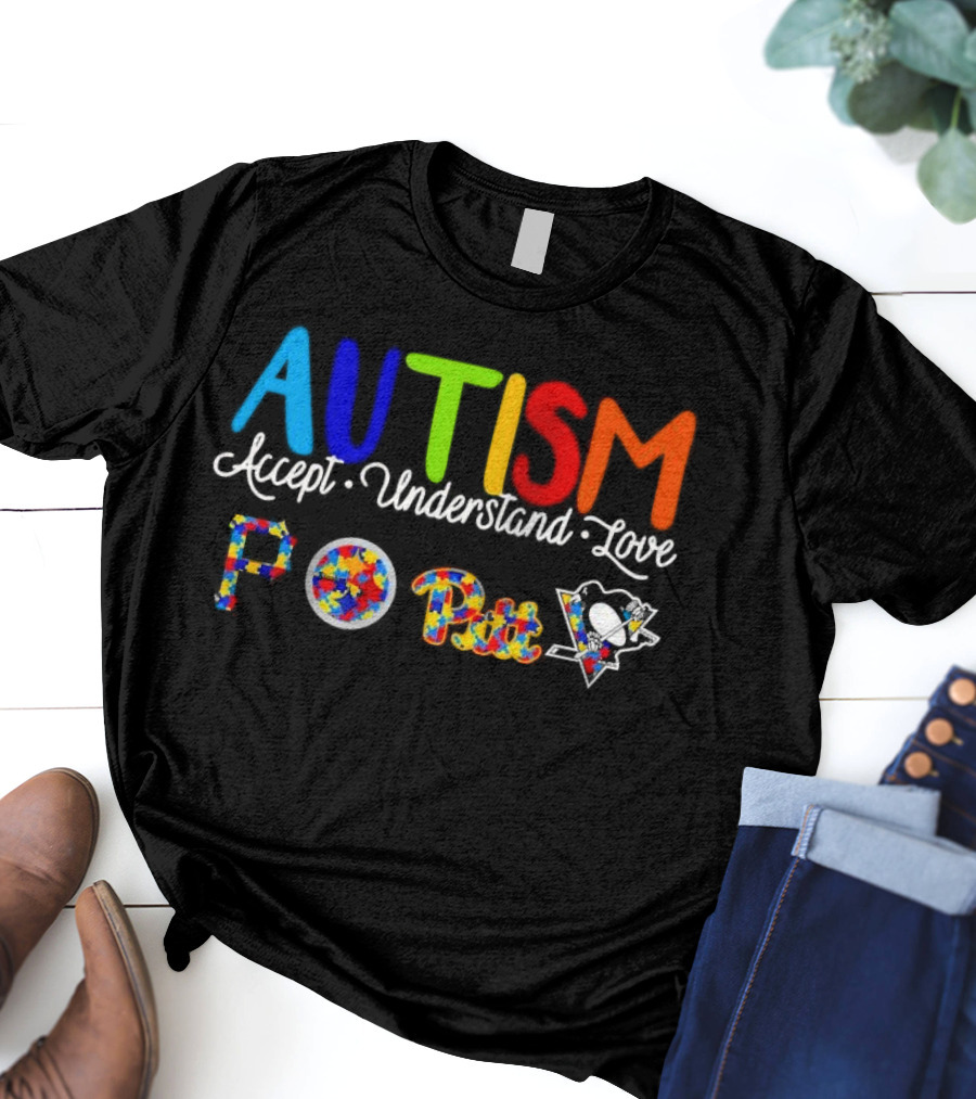 AUTISM Accept Understand Love Pittsburgh PO Pirates Sports T-Shirt
