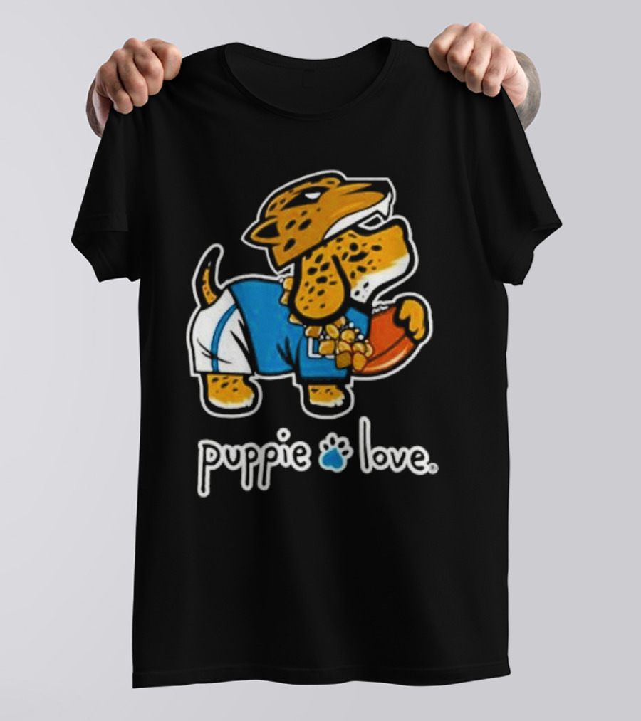 Jacksonville Jaguars Puppie Love Mascot Pup Football Fan T-Shirt
