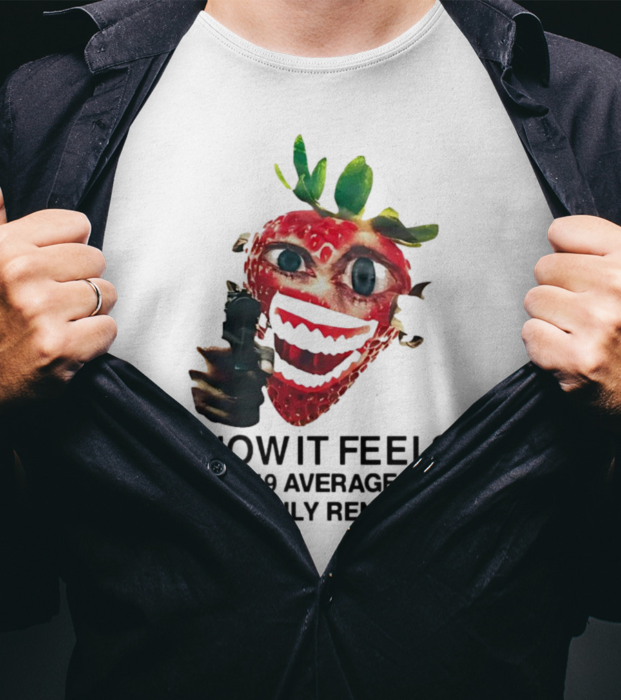 How It Feels Strawberry Gun $2,149 Average Monthly Rent USA T-Shirt