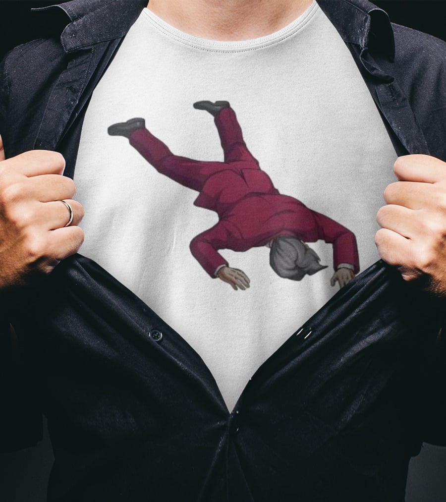 Ace Attorney Investigations Collection Miles Edgeworth Faceplant Pose T-Shirt