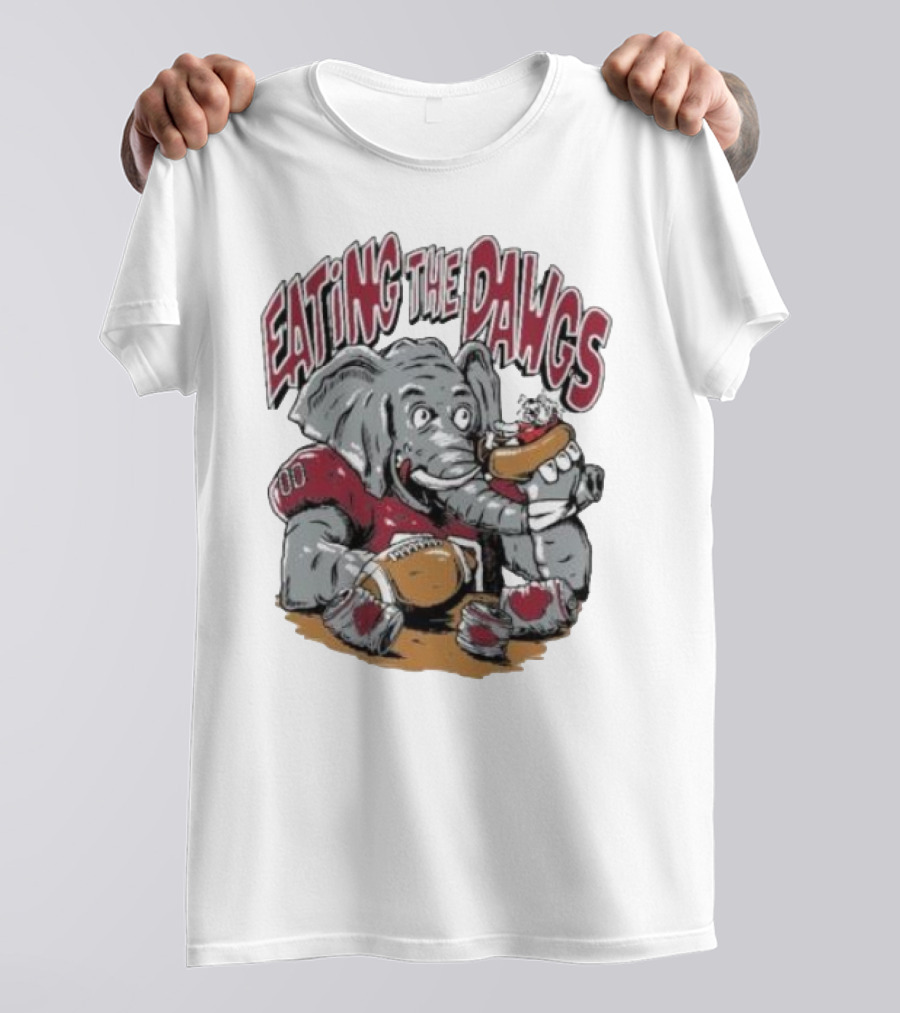 Alabama Crimson Tide Elephant Eating The Dawgs Football Rivalry T-Shirt