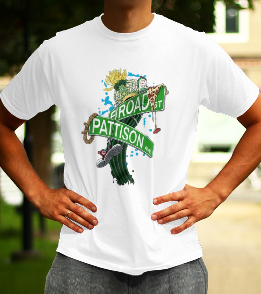 Broad And Pattison Ave Philly Sports With Icons Of Philadelphia Sports And Culture T-Shirt
