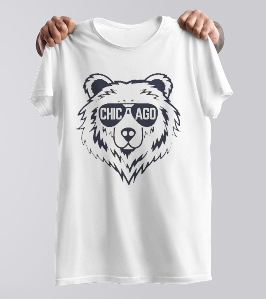 Chicago Bears Football Bear Face CHICAGO Sunglasses T-Shirt