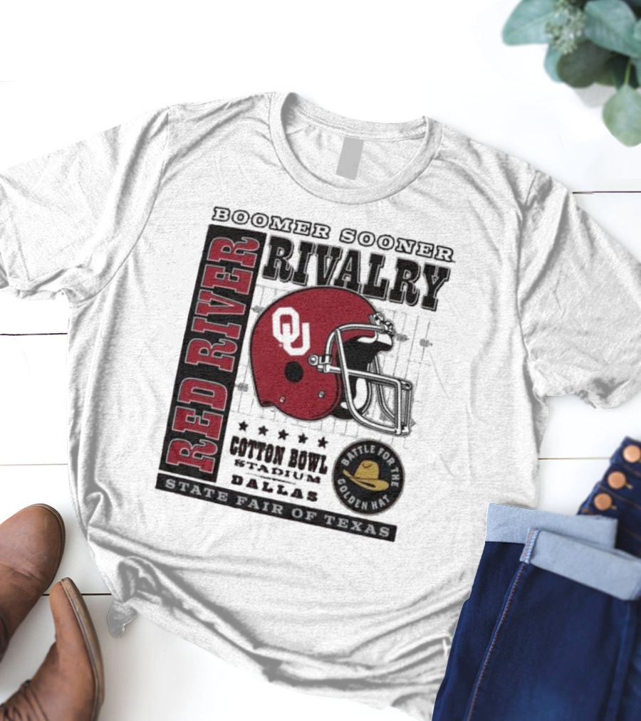 Boomer Sooner Red River Rivalry Cotton Bowl State Fair Of Texas Battle For The Golden Hat T-Shirt