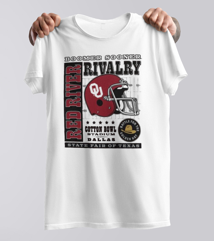 Boomer Sooner Red River Rivalry Cotton Bowl State Fair Of Texas Battle For The Golden Hat T-Shirt