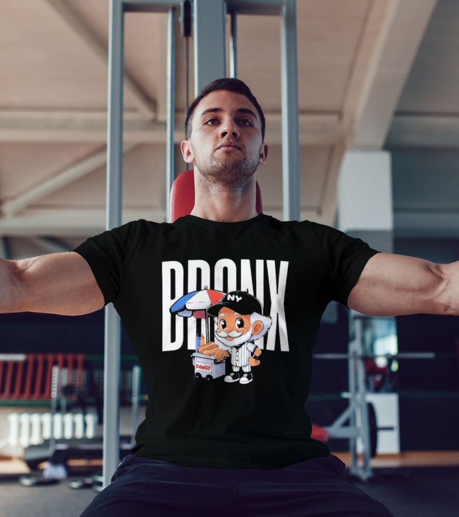 BRONX NY Dawgs Baseball Character Hot Dog Cart T-Shirt