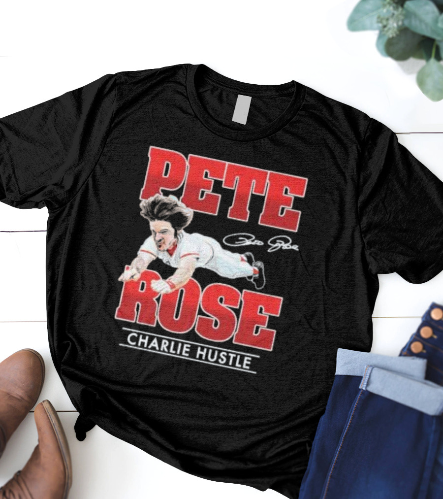 Pete Rose Charlie Hustle Diving Player T-Shirt