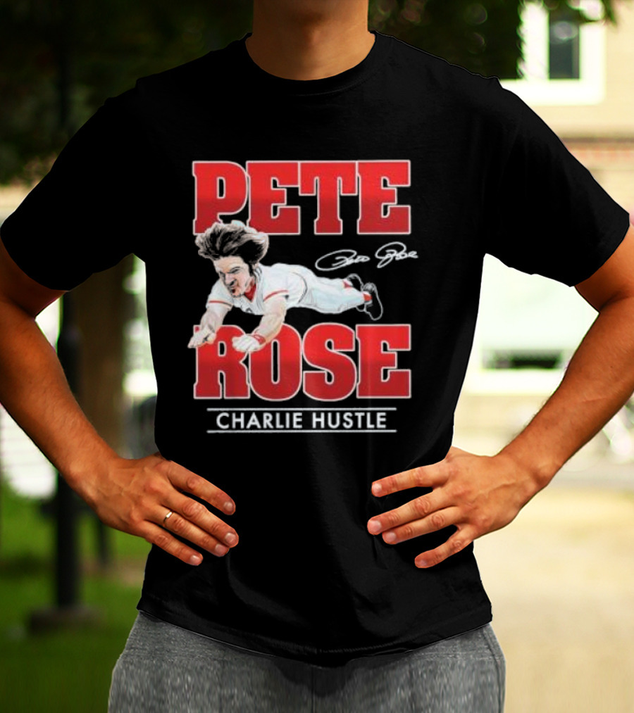 Pete Rose Charlie Hustle Diving Player T-Shirt