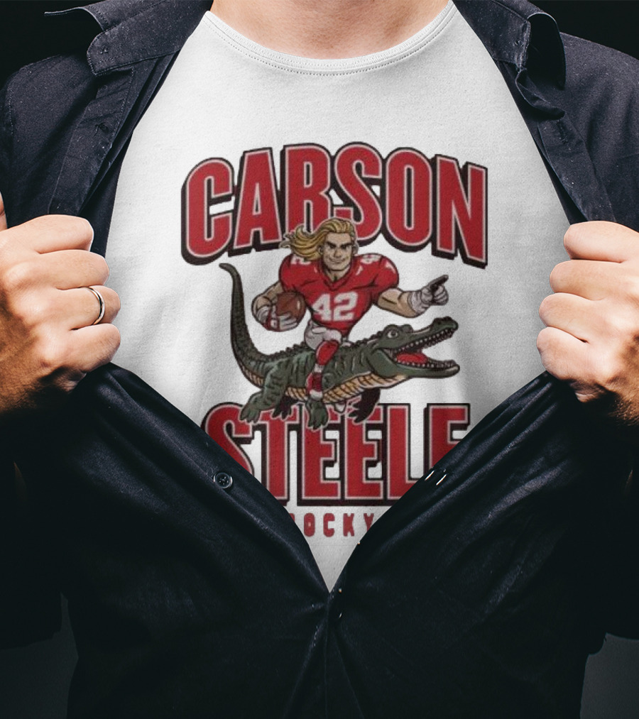 Carson Steele Riding Crocky J Football Kansas City Chiefs T-Shirt