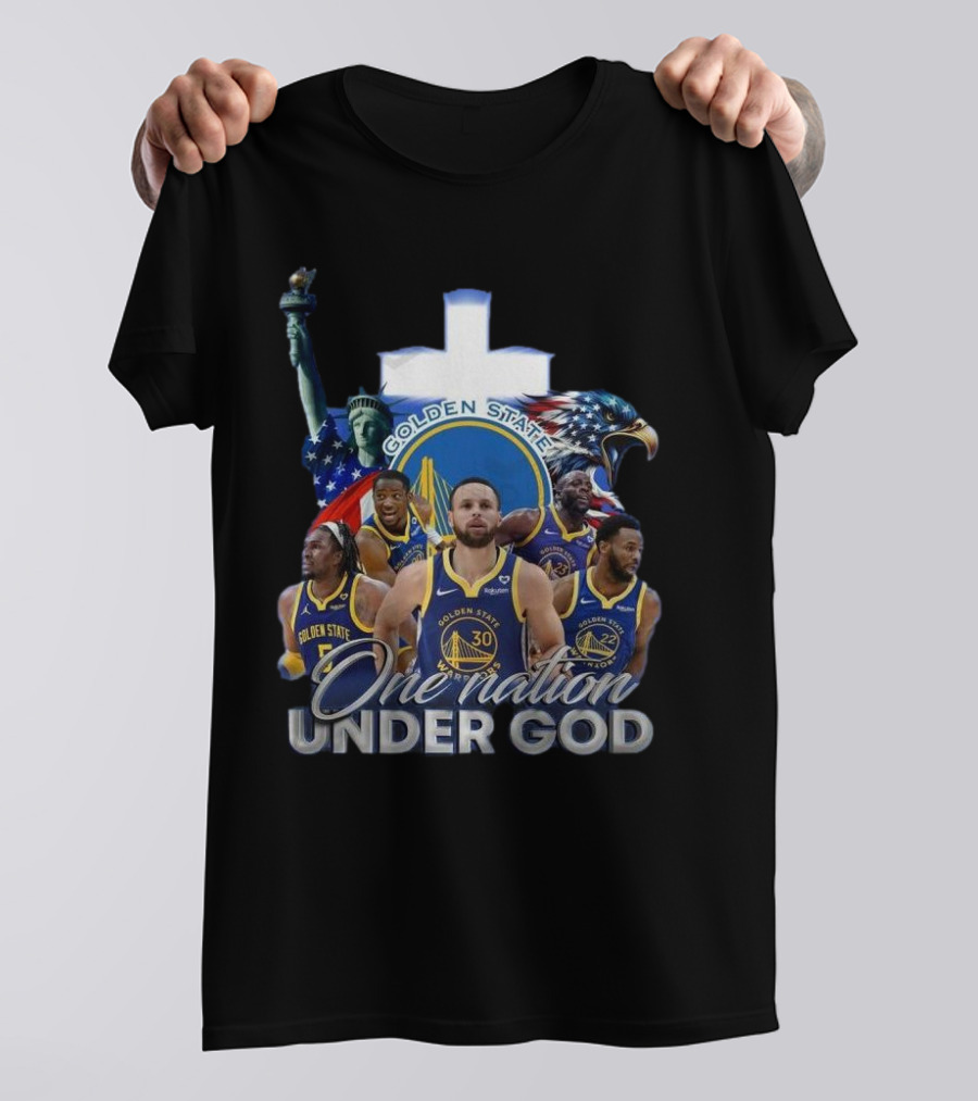Golden State Warriors One Nation Under God Statue Of Liberty Eagle T-Shirt