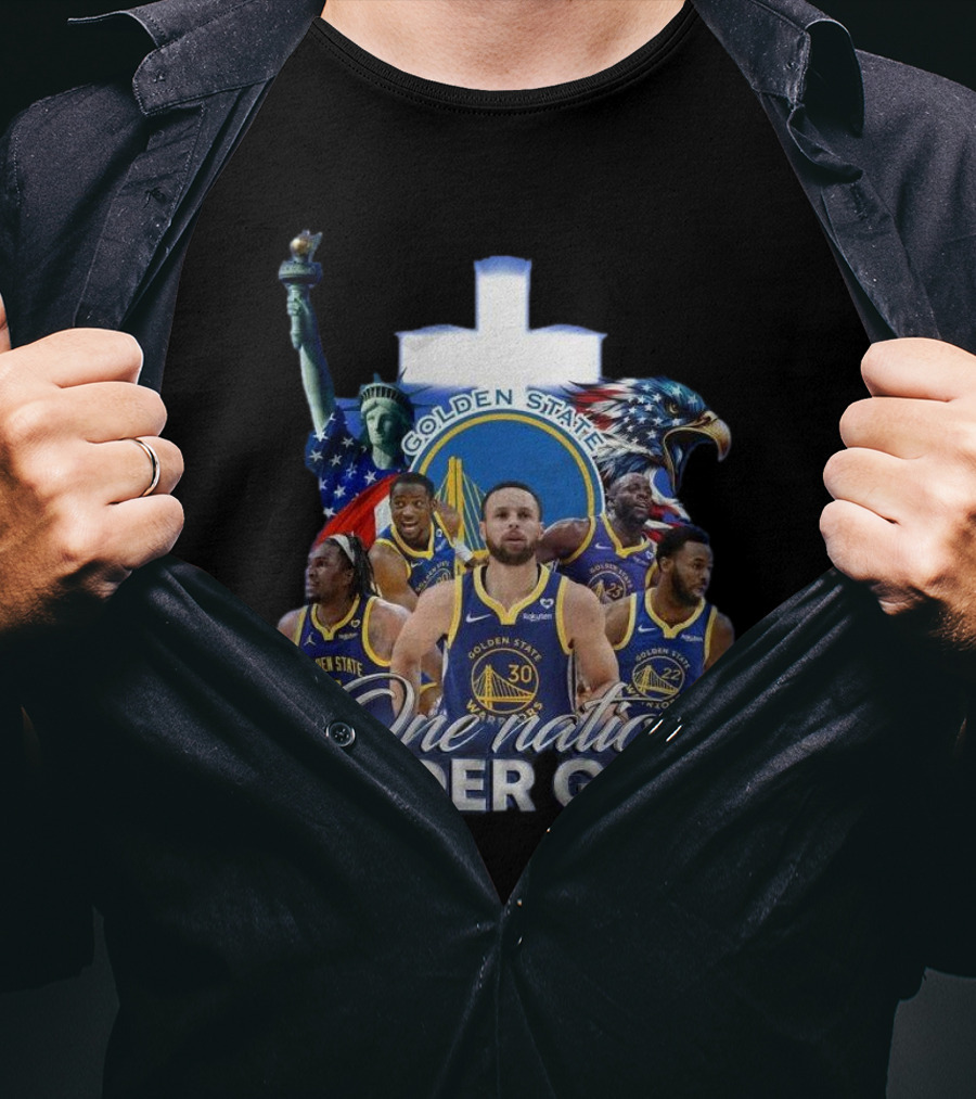 Golden State Warriors One Nation Under God Statue Of Liberty Eagle T-Shirt