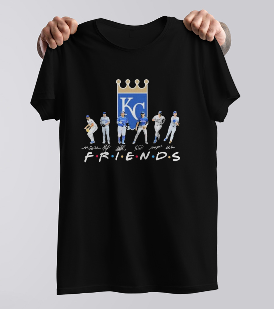 Friends Kansas City Royals Players KC Logo Signatures T-Shirt