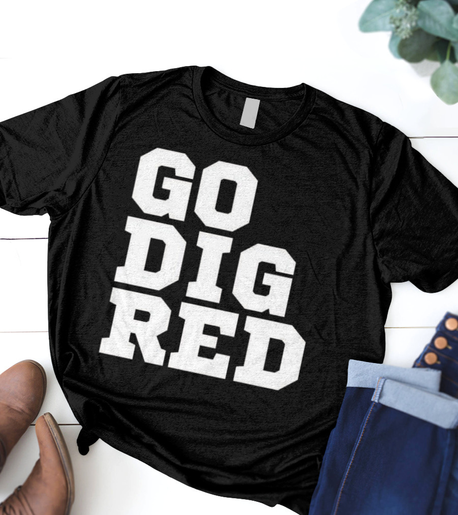 Go Dig Red Volleyball Nebraska Huskers Fan Spirit T-Shirt