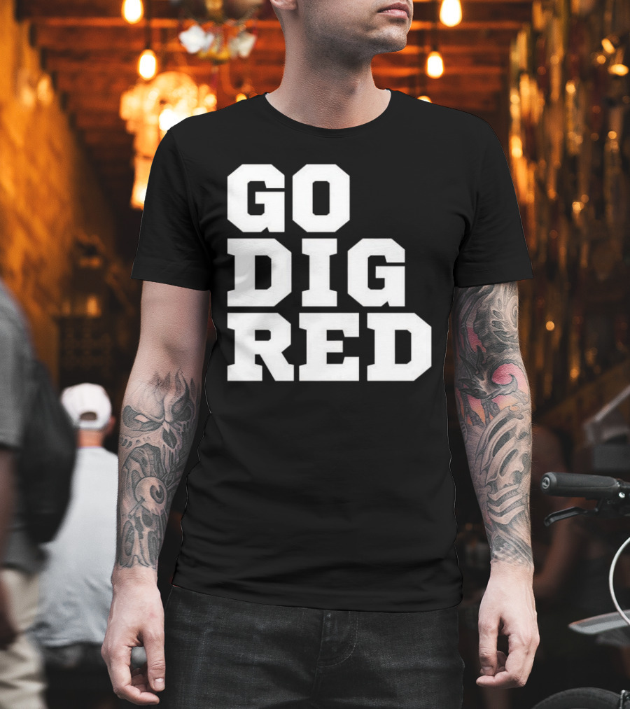 Go Dig Red Volleyball Nebraska Huskers Fan Spirit T-Shirt