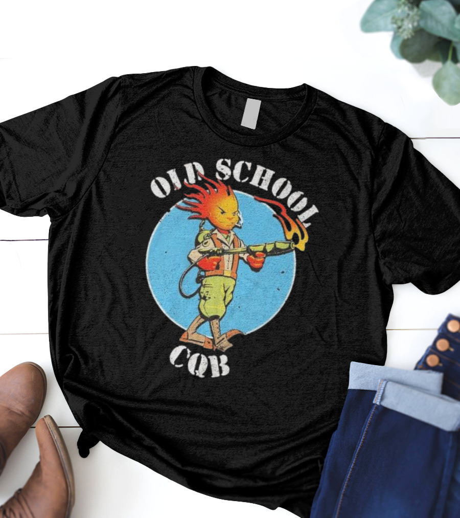 Old School CQB Flamethrower Cartoon Character T-Shirt