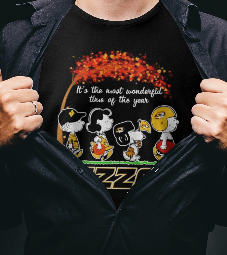 Mizzou Peanuts Fall It's The Most Wonderful Time Of The Year T-Shirt