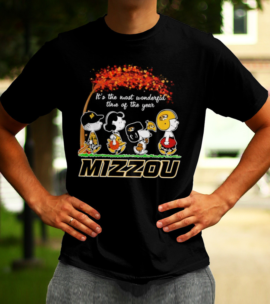 Mizzou Peanuts Fall It's The Most Wonderful Time Of The Year T-Shirt