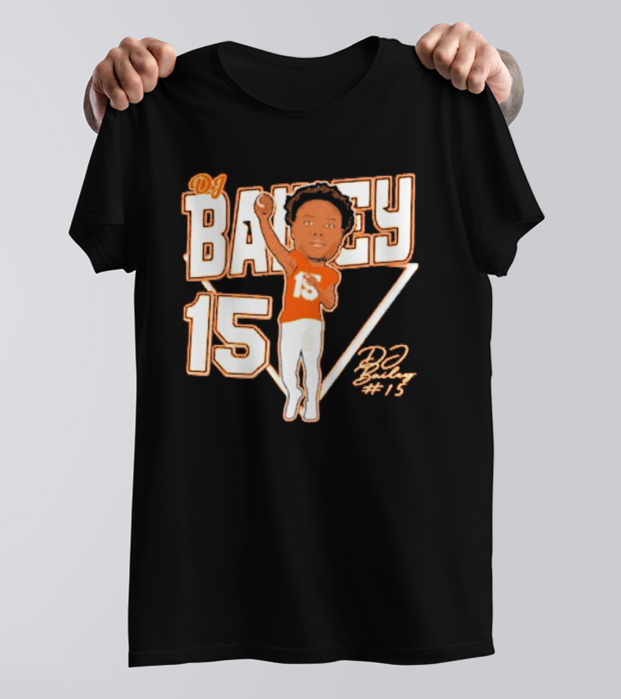 DJ Bailey 15 Sam Houston Bearkats Signature Cartoon T-Shirt
