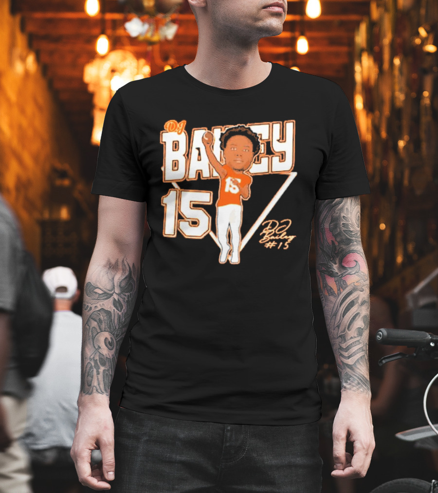 DJ Bailey 15 Sam Houston Bearkats Signature Cartoon T-Shirt