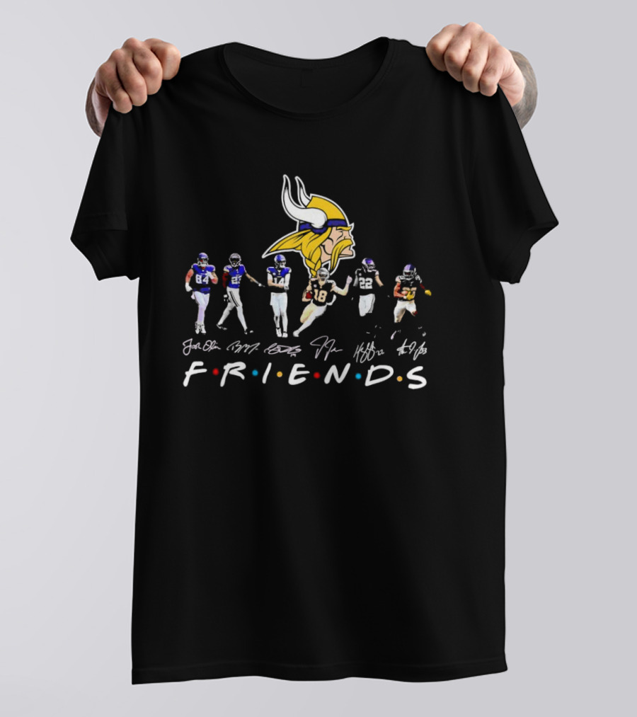 Minnesota Vikings Players Signatures Friends T-Shirt