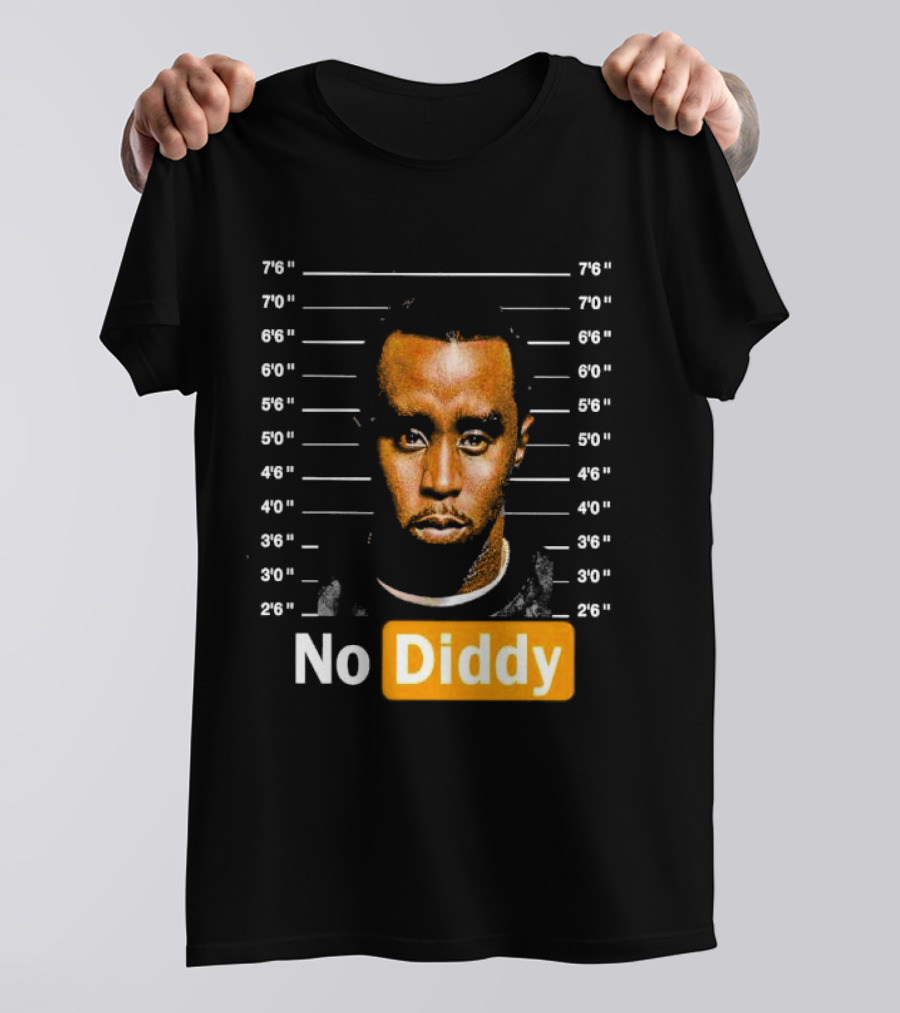 No Diddy Sean P Diddy Combs Mugshot Height Lines T-Shirt