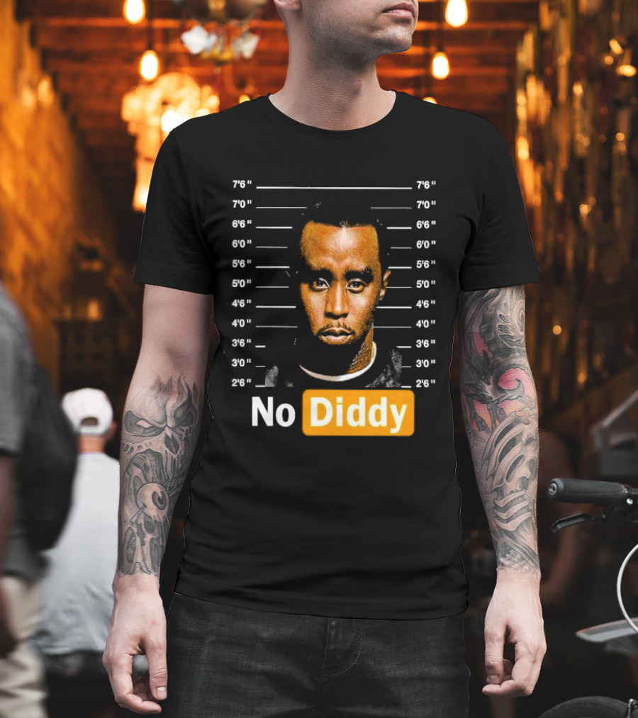 No Diddy Sean P Diddy Combs Mugshot Height Lines T-Shirt