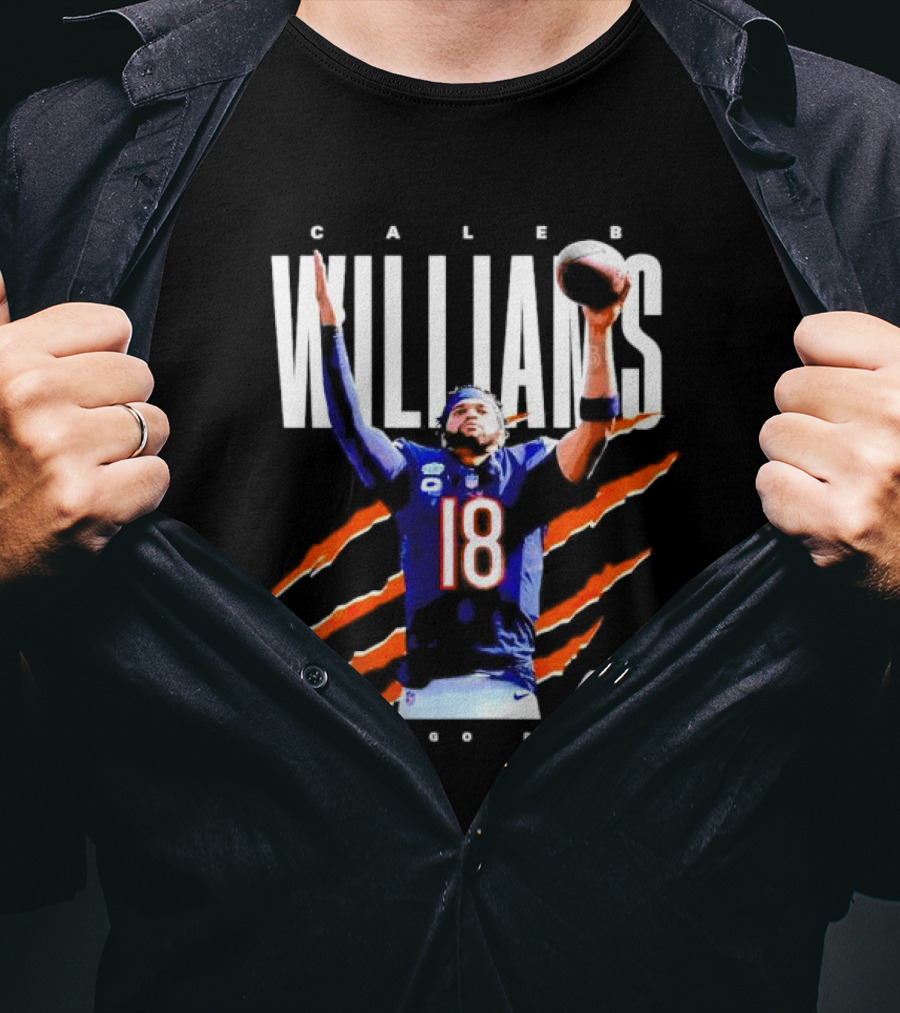 Caleb Williams Chicago Bears Number 18 Football CWell Signature T-Shirt